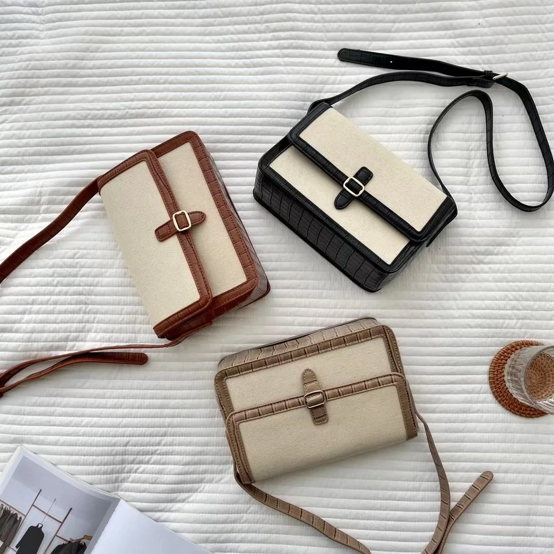 

New Shoulder Fashion Custom Small Canvas Underarm Bags Women Handbag Messenger Bag