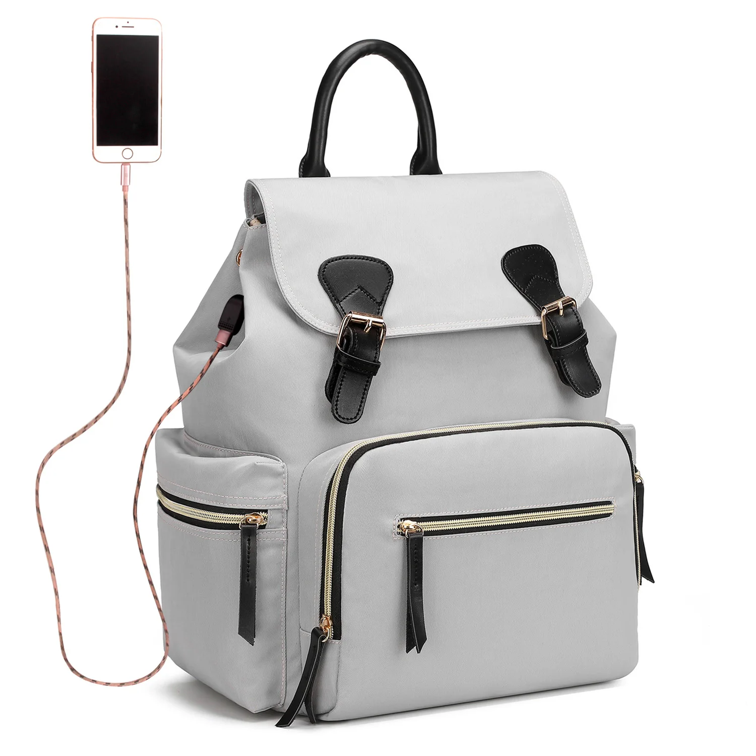 

Versatile backpack dad diaper bags for baby boy with usb port