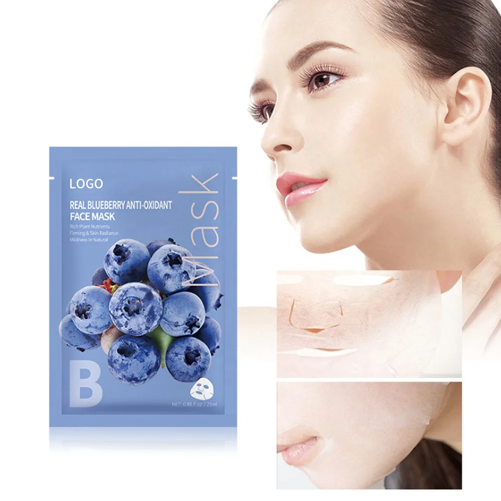 

Rts Organic Fruit Blueberry Facial Mask Beauty Face Mask Sheet Plant Extract Moisturizing Nourishing Oil Control Mask