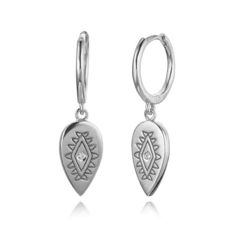 Wholesale S925 Sterling Silver Water Drop Demon Eye pendant Earrings