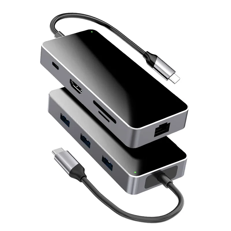 

TOP Pick 8 in 1 USB C HUB with HDMI+SD+TF+TYPE-C+USB3.0*3+RJ451000M, Oem