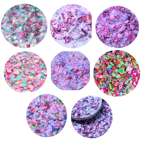 

Mix Design Colorful Love Heart Shape Polymer Hot Clay Sprinkles For Crafts Nail Art Decoration DIY Scrapbooking Phone Accessory
