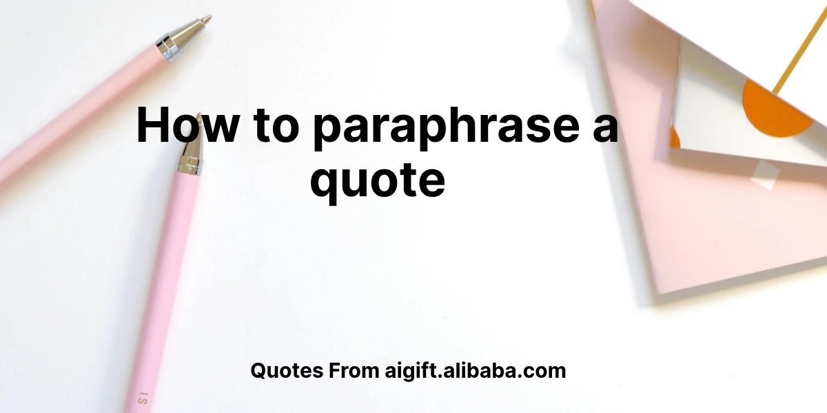 how to paraphrase a quote