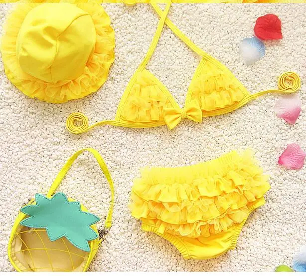 

F50156A New children hot sale cute halter backless swimwear type bikini swimwear for baby girls, As picture