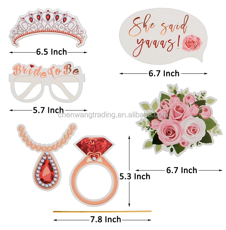 Rose Gold Wedding Photo Booth Props 23 Pcs Bridal Party Photo Props Kissing The Single Life Goodbye Party Wedding Engagement,Fiesta,Hen Party Decorations