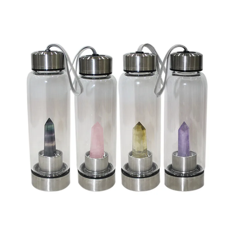 

Amazon420ml diamond crystal glass water bottle, Customized color