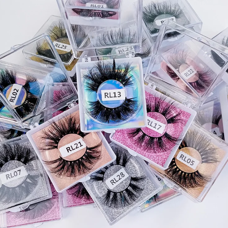 

High quality 3d mink eyelashes vendor customized boxes 25mm mink eyelashes private label mink lashes with clear lash cases