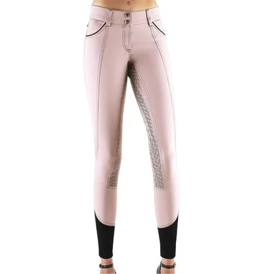 

Full Seat Silicone Printing Equestrian Riding Pants Women Tights Equestrian Horse Riding Jodhpur Breeches, Pink