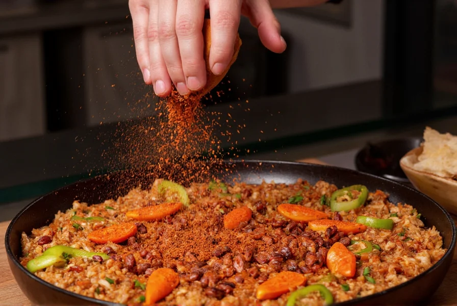 Turkish chef sprinkling urfa chili flakes over traditional Turkish dish