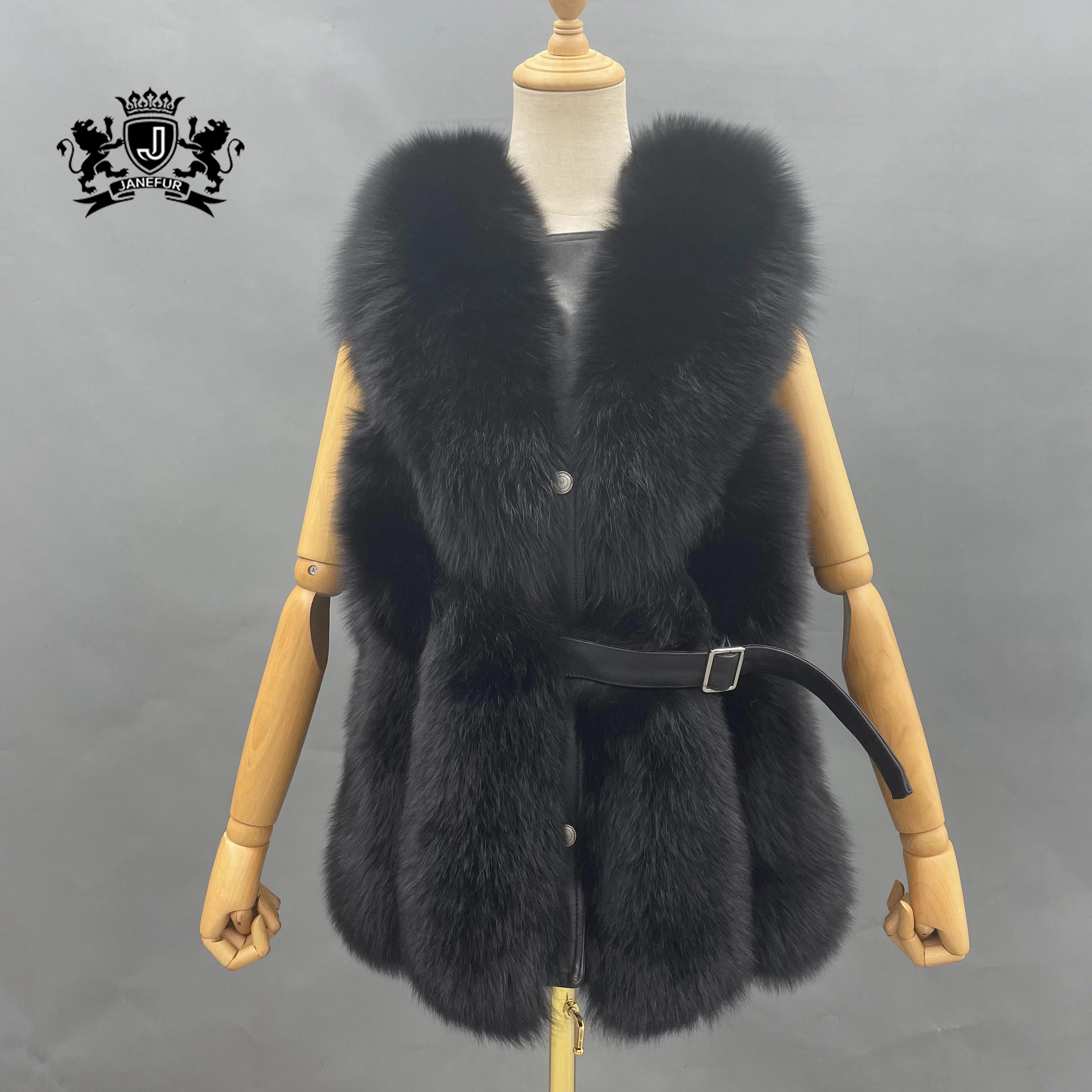 

Wholesale Fashion Casual Vest Comfortable Soft Fur Waistcoat Breathable Fluffy Genuine Fox Fur Vest