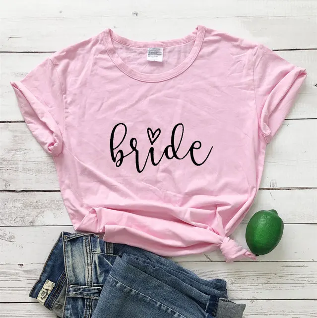 

Wholesale funny Letter Printing Women Cotton Bride Bachelorette Party Shirts