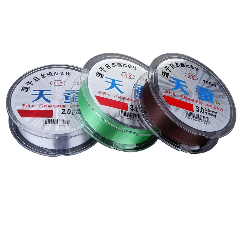 

silk main line group wear-resistant nano carbon high-cut fishing line 1 roll 100M nylon competitive horse fish line