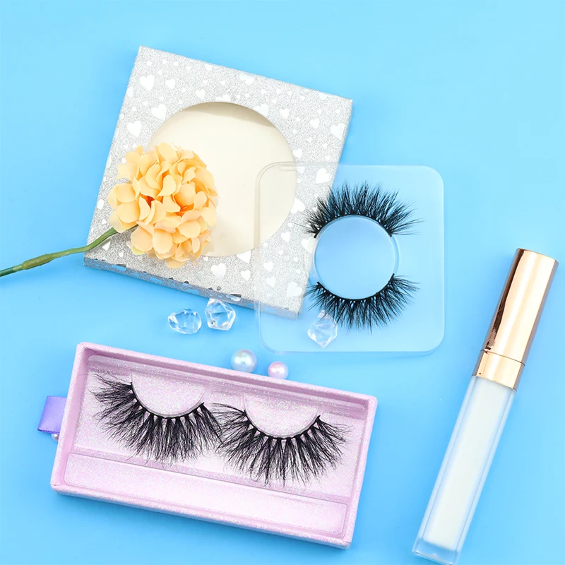 

customized Strip Lashes lashes3d wholesale vendor 16mm mink eyelash vendor boxes package, Black and colored