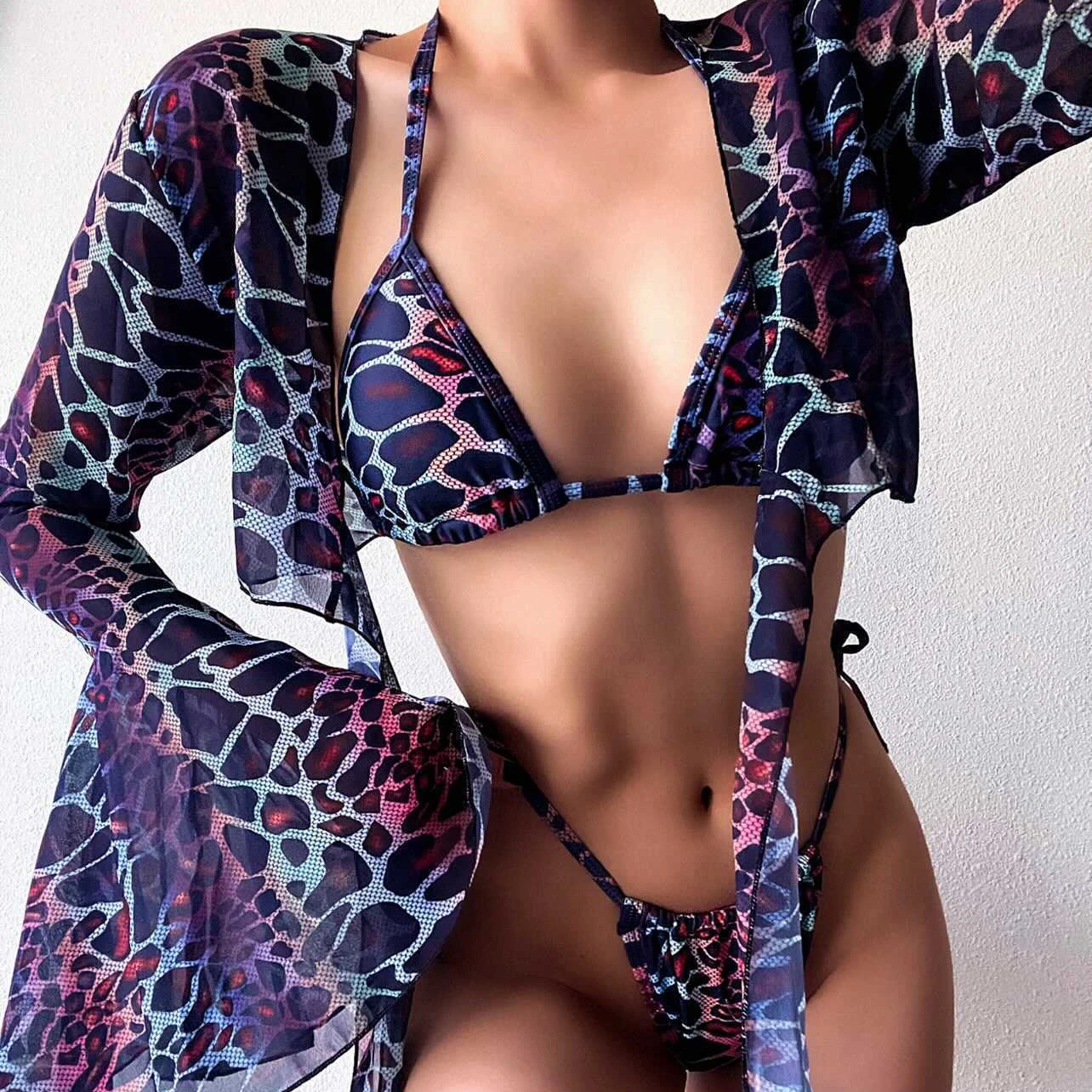 

2021 New Amazon Express Hot swimsuit sexy blouse bandage Bikini Swimsuit, 1colors