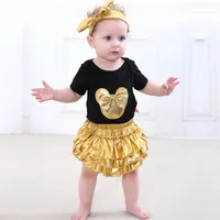 

Wholesale Summer Four Pieces Baby Girls Climbing Suit Bow Clothing Set