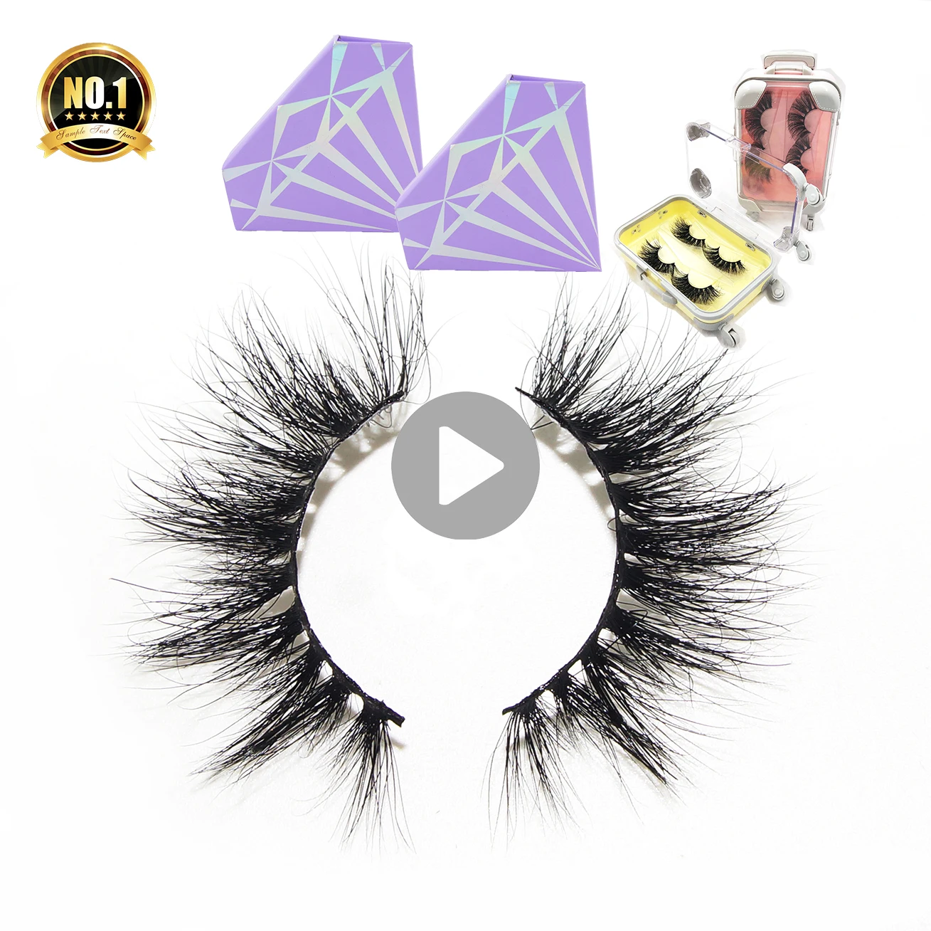 

A1 Free samples best selling product wholesale lashes vendors fluffy 20mm mink eyelash packaging lash box, Black