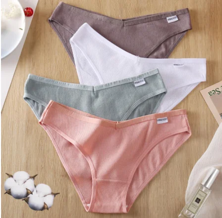 

Women Cotton Comfortable Sexy Low-Rise Underpants Female Panties Underwears, Picture shown