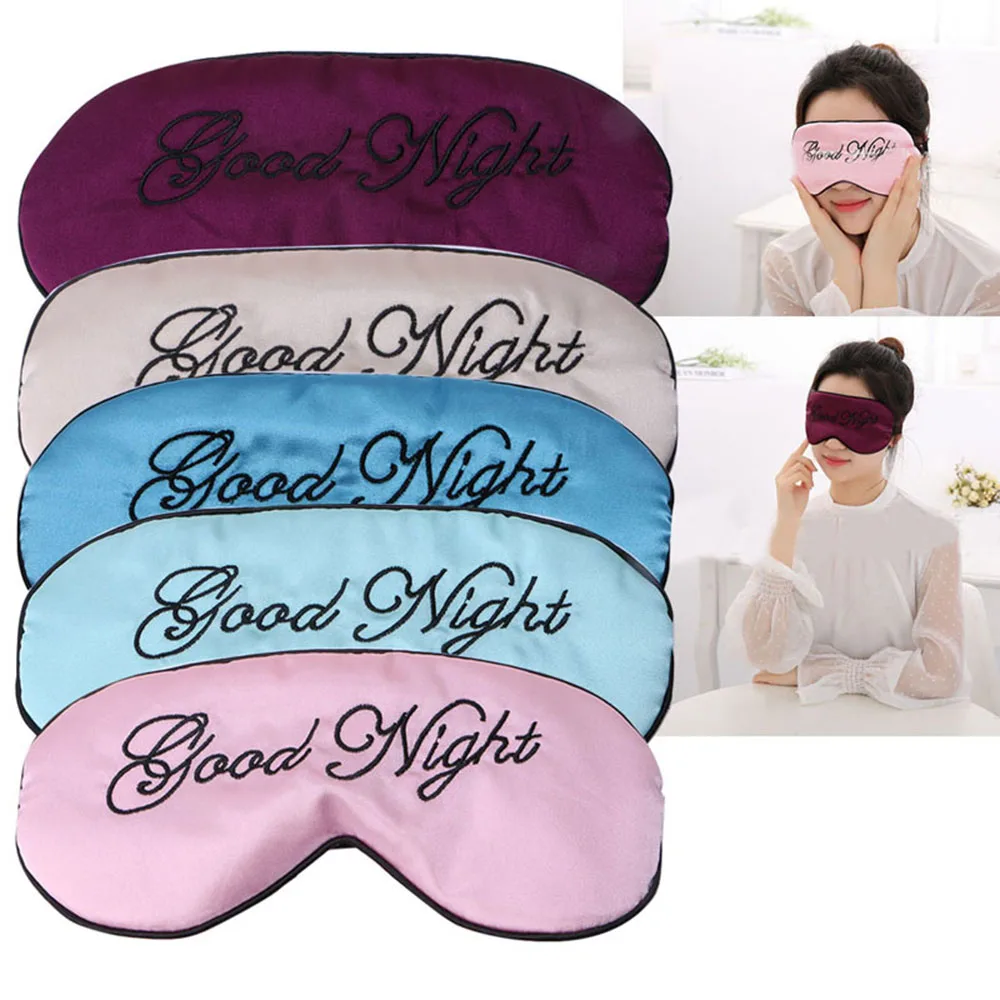 

1Pcs New Imitated silk fabric Cute Sleep Eye Mask Padded Shade Cover Travel Relax Aid Blindfold Hot Sale