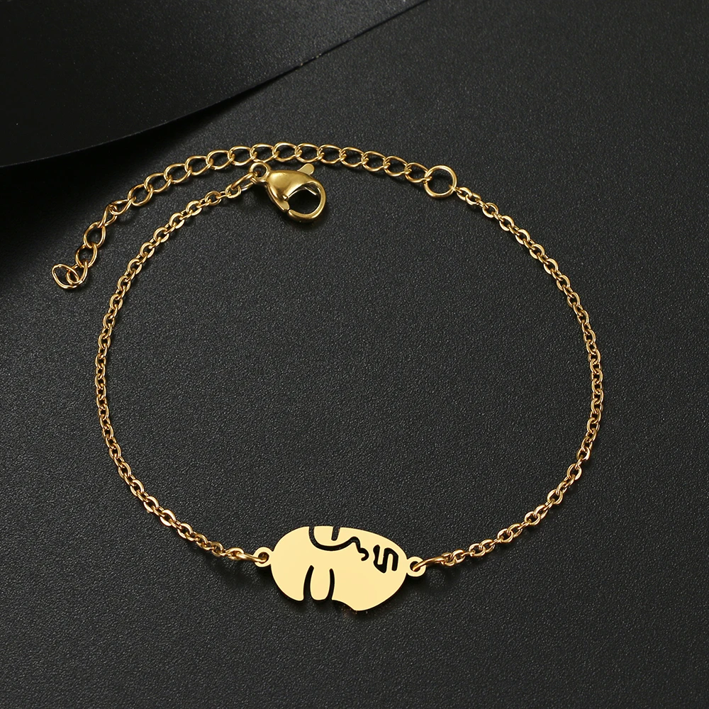 

Stainless Steel Bracelets Classic Exquisite Hollow Face Fashion Chain Charm Bracelet For Women Jewelry Party Friends Best Gifts, Silver gold