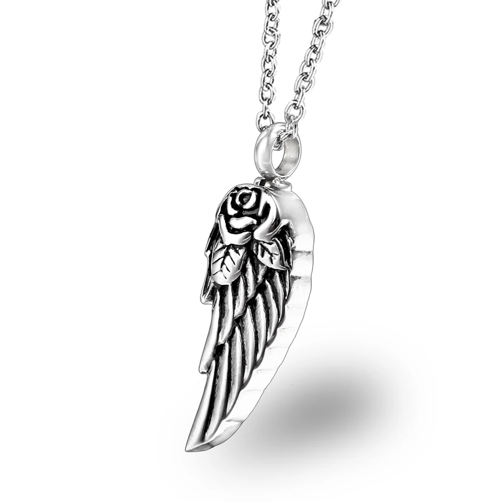 

Urn Pet Cremation Ashes Perfume Bottle Jewelry Series Angel Wing Necklace Wings Pendant Necklaces For Birds