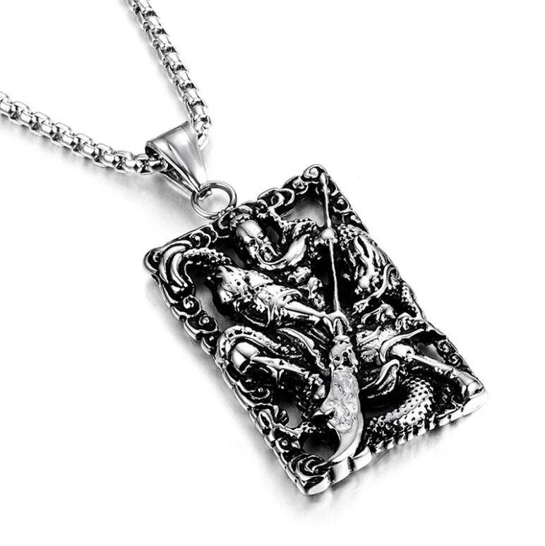

2022 Tibetan retro ethnic jewelry wholesale titanium steel domineering jewelry men's stainless steel necklace broadsword