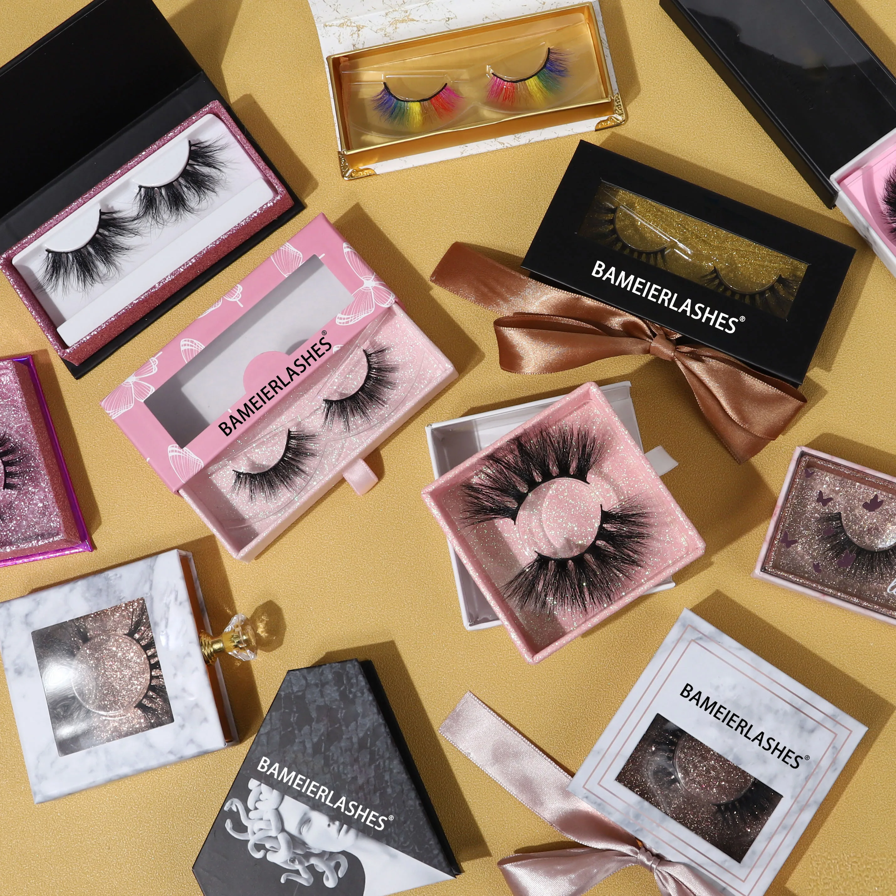 

6D series real mink Cruelty free eyelashes with custom private logo boxes, Natural black