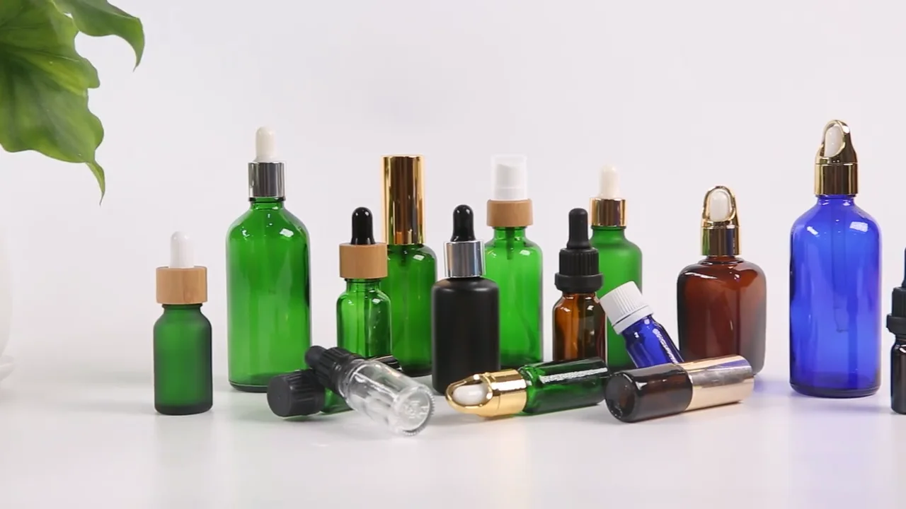 Wholesale High Grade Brown Round Empty Essential Oil Amber Glass