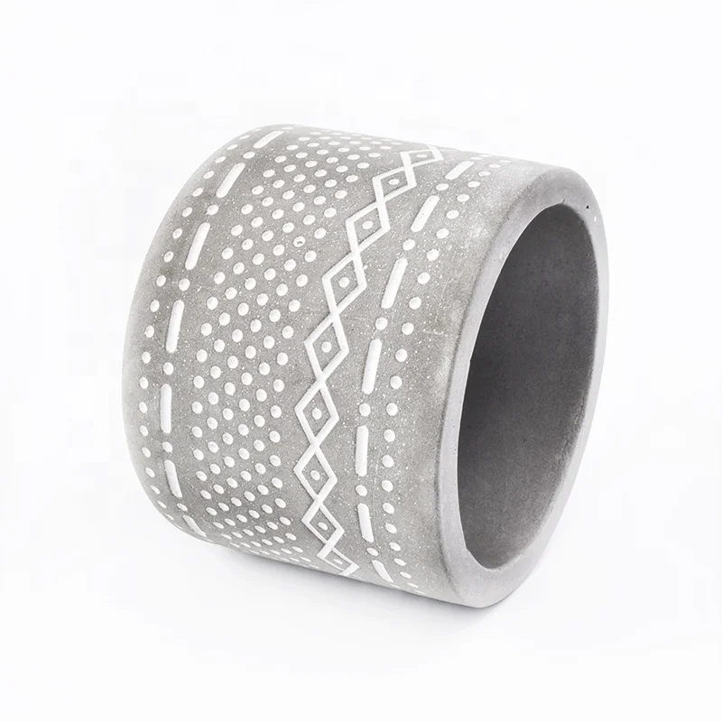 Wholesale grey concrete candle container tin personalized home decorative