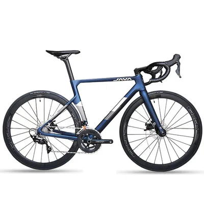 

New Java Road Bike Vesuvio carbon fiber road bike oil hydraulic disc brake 22 variable speed crank race bike racing bicycle, Black/blue/red