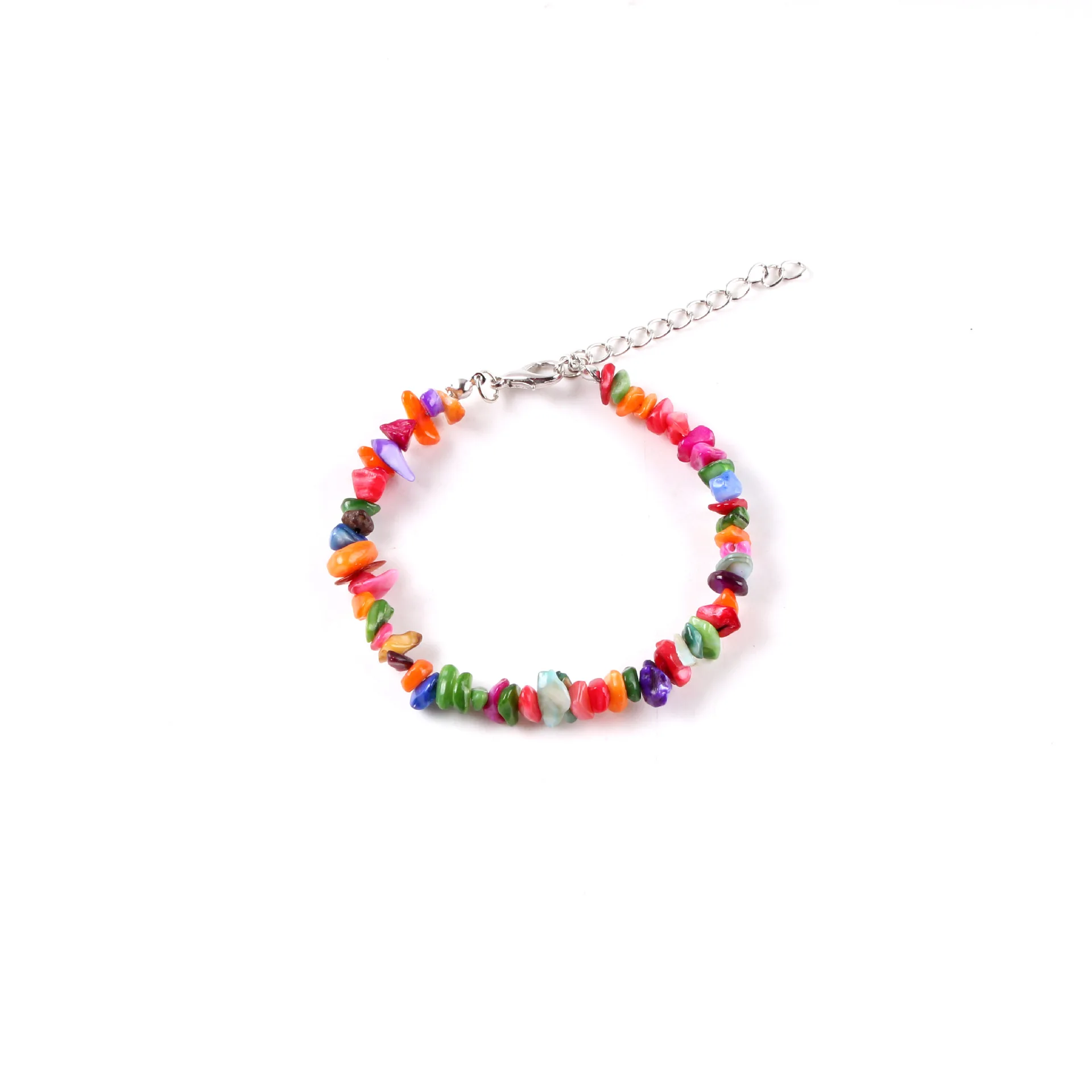 

Natural Gravel Lobster clasp chain Bracelet For Women Girl Colorful Crystal Temperament Exquisite For child Jewelry holiday Gift, As shown