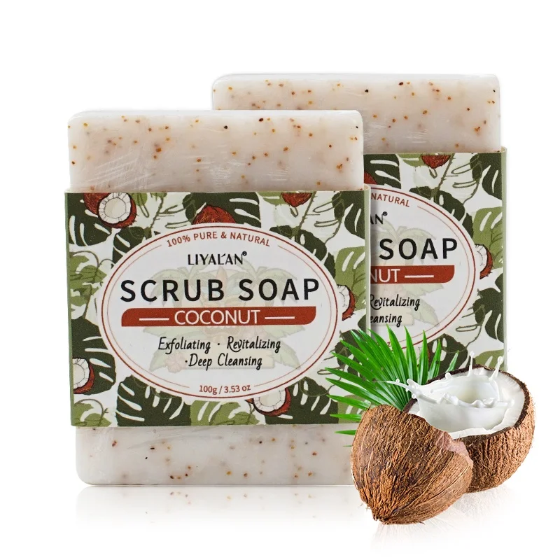 

100% pure organic natural handmade whitening coconut scrub soap
