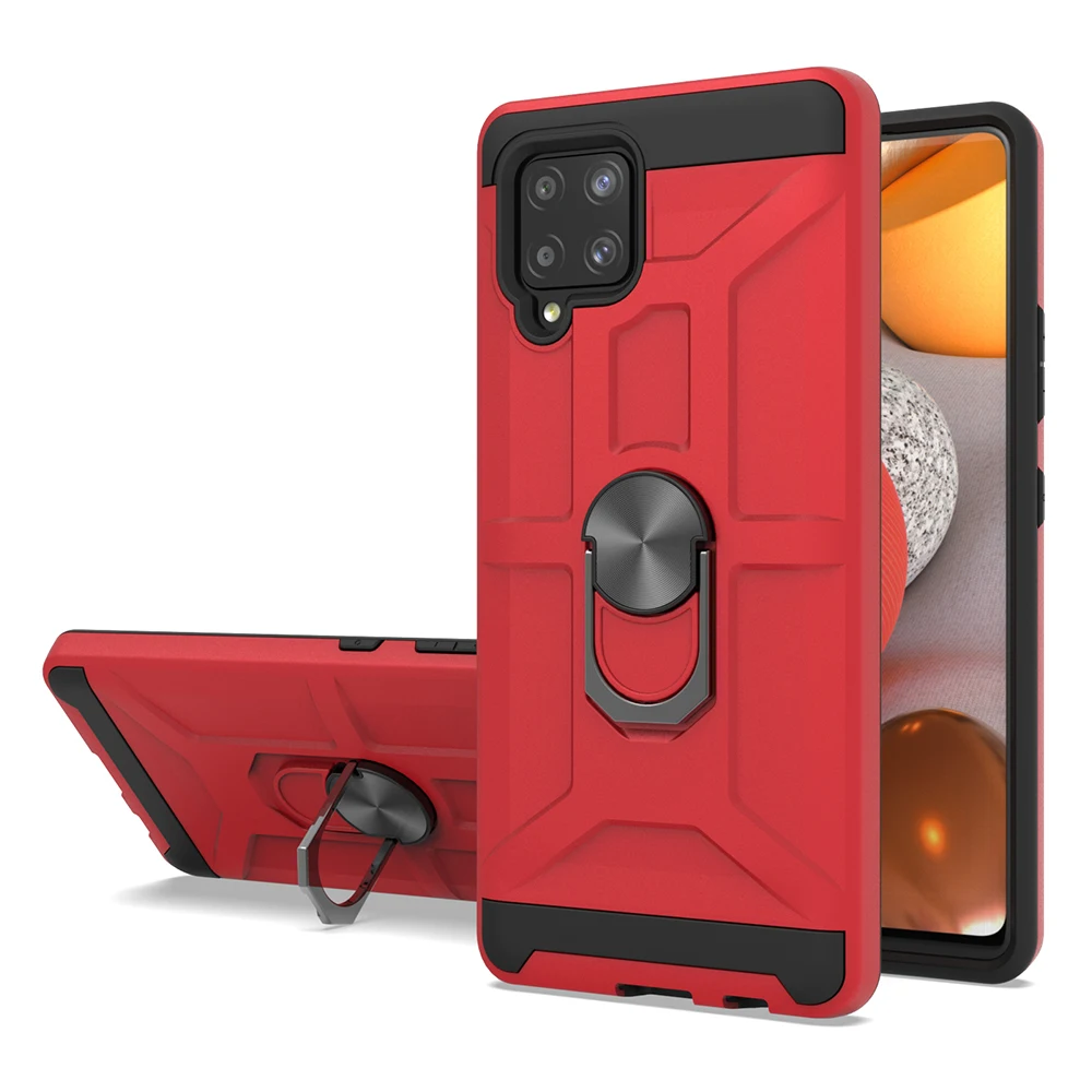 

360 Ring Holder PC TPU Mobile Cell Phone Back Cases Cover For Samsung A42 5G A82 A22 S20 S30 Plus Ultra, 12 colors or custom pattern