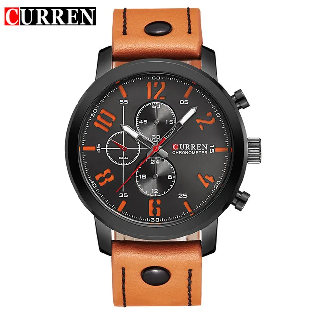 

Japan Movement Quartz Watch Relojes Hombre CURREN Brand Leather Strap Mens Watches Hot Selling Style For Male In Europe-America