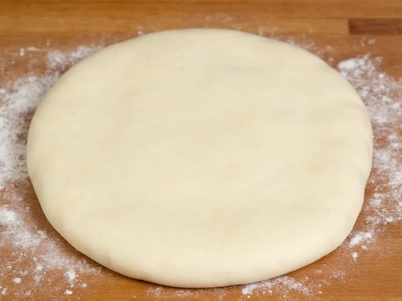 Homemade roll dough showing smooth elastic texture after resting