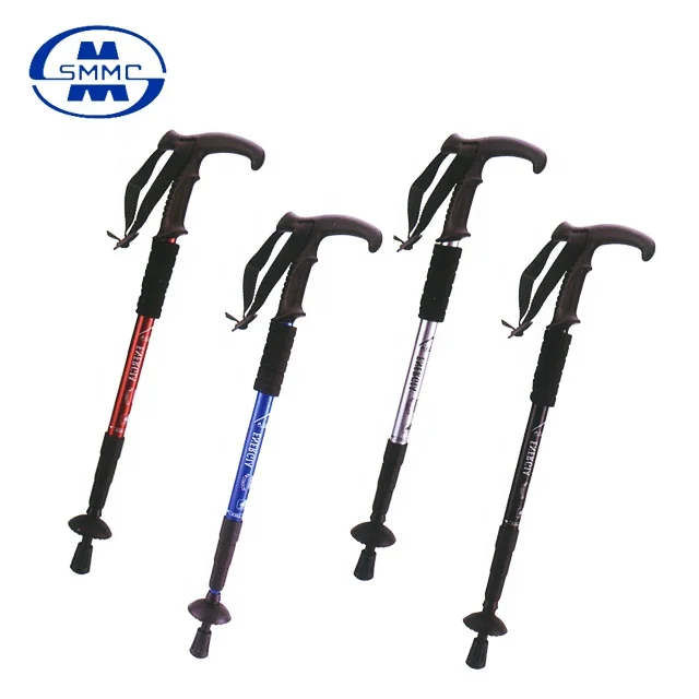 
4 Section Aluminum Hiking Trekking Pole Walking Stick 