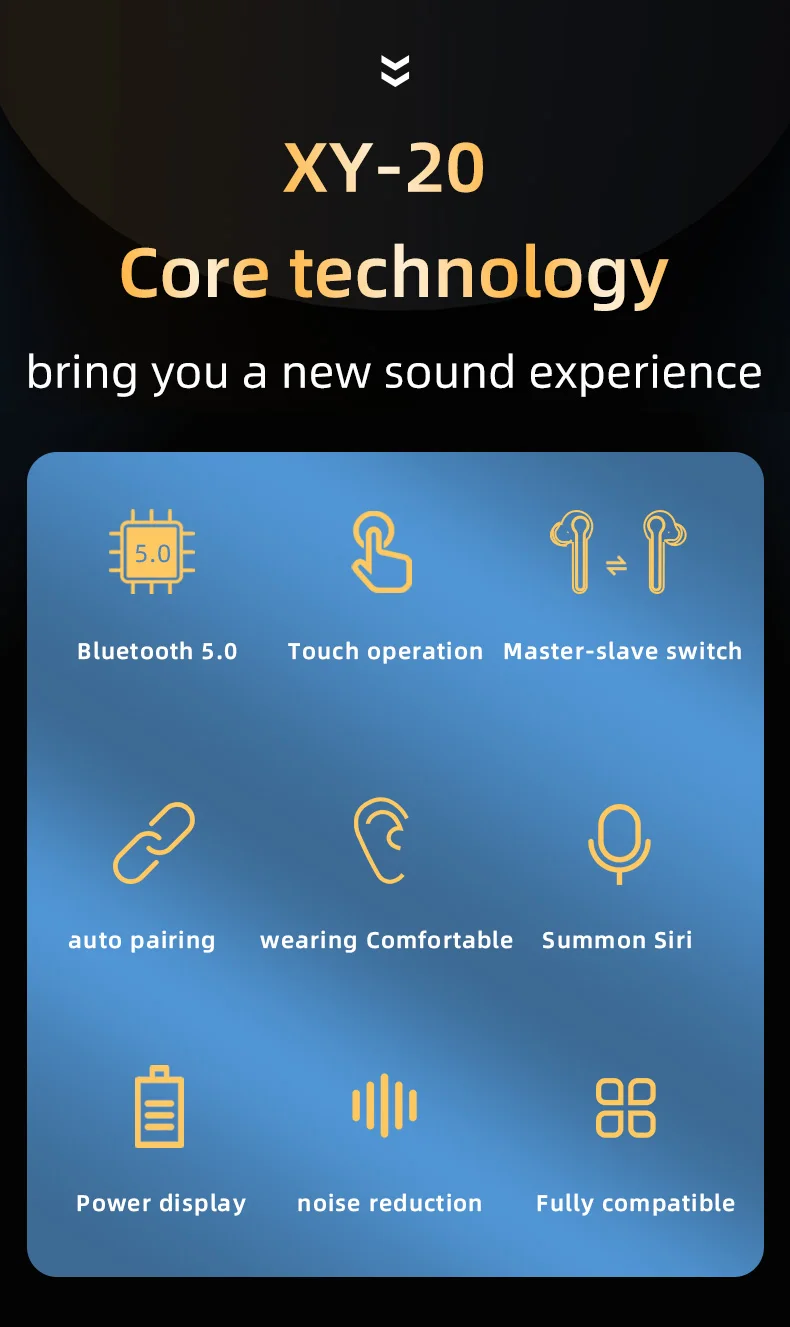 Wireless earbuds with immersive sound, XY20 XY-20 active noise reduction earphone bluetooth - ANKUX.COM