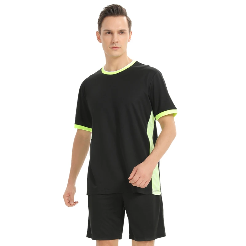 

High Quality Custom Sublimation Printing Youth Sports Soccer Uniform Men Black Soccer Jersey Set