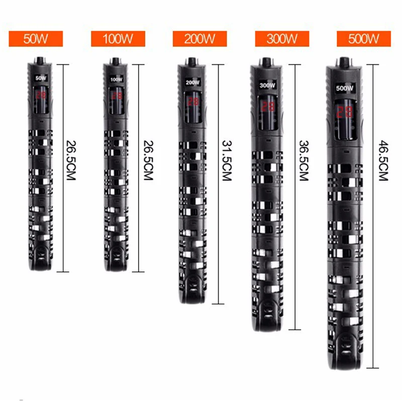 

2020 High quality 50 W submersible fish tank aquarium water heater, Black&red