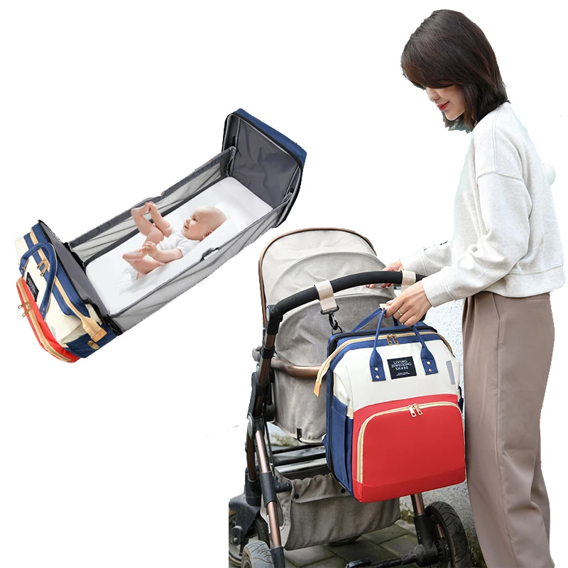 

2020 New design portable outdoor mother mummy changing set baby bags travel bed diaper backpack mommy bag for adult, 1-6