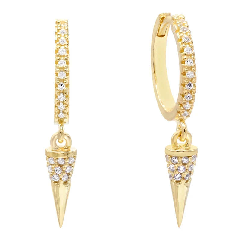 

Original s925 sterling silver punk style geometric diamond earrings