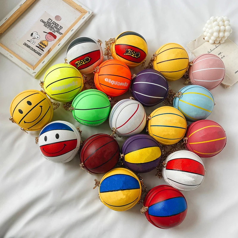 

Toddler Children Purses Round Ball Handbags Girls Basketball Purses Little Cute Bags Handbags for Kids Nice Round Shaped Purses