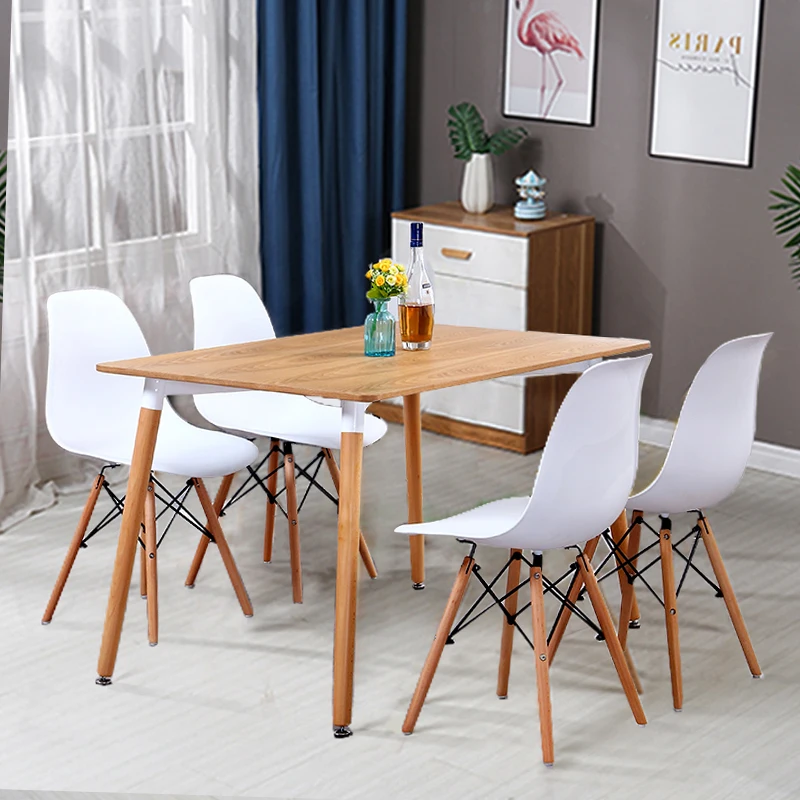 Italian Formal Black White Wooden 4 Seat Dining Table Set With Solid ...