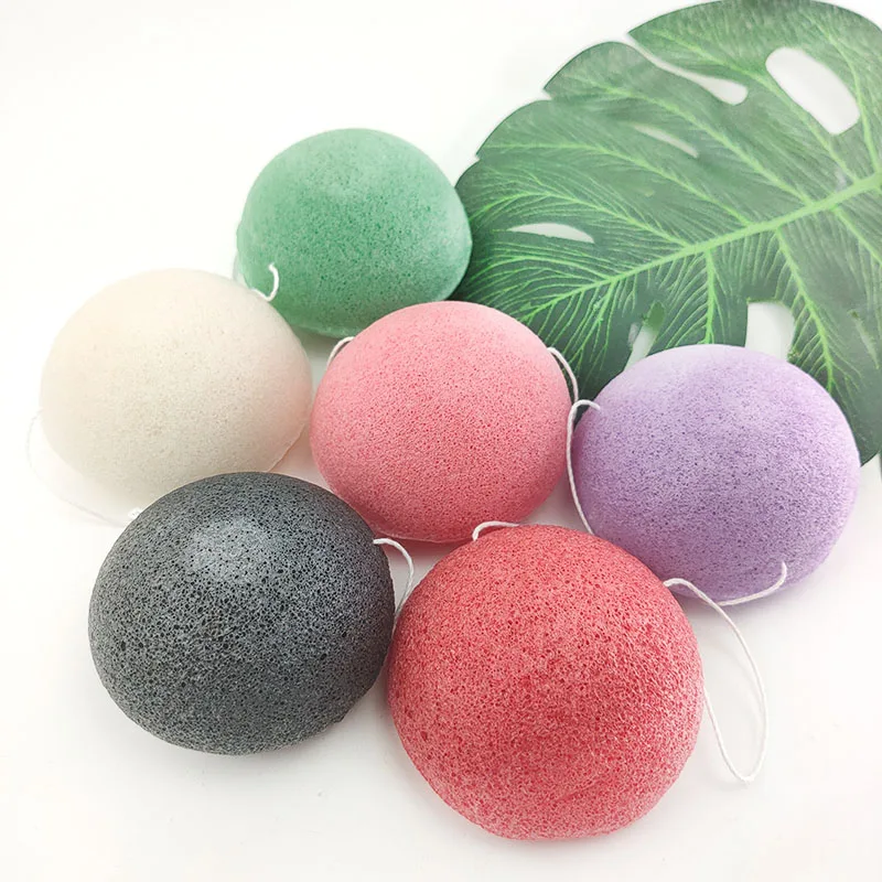 

Hot Facial Cleaning Sponge Body Cleaning Tool Natural Bamboo Charcoal Konjac Sponge, As picture