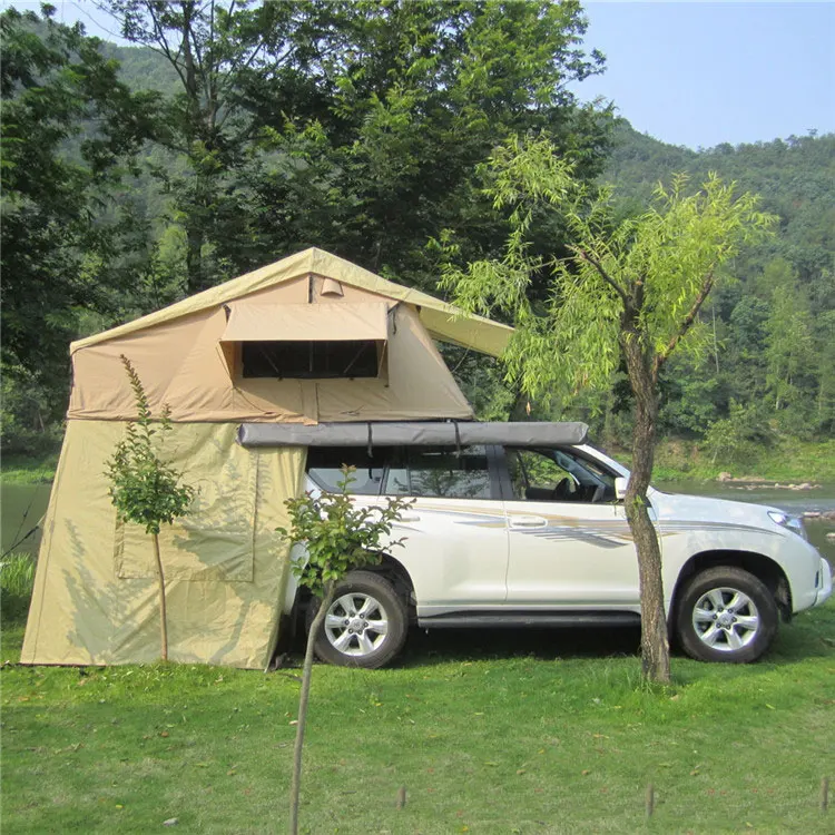 

South Korea's car roof tent anti-ultraviolet, insect-proof telescopic ladder high-end 4 Persons Hard Shell Roof Top Tents