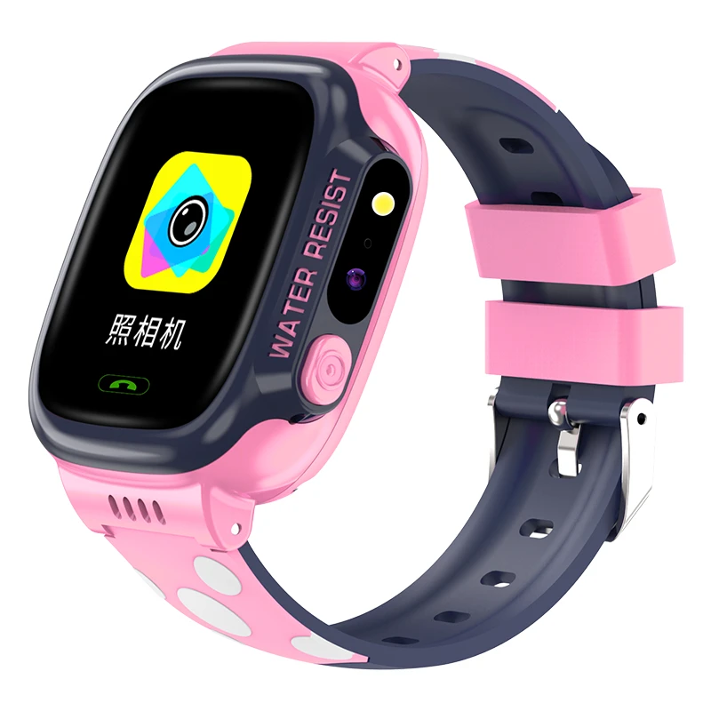 

2022Amazon top seller 2022 kid Y92 smart watch Support 2G net SOS phone children gps smartwatch Y92, Blue pink