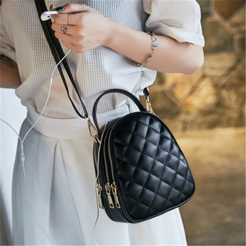 

Women's Fashion Lingge Handbag Simple solid Color Shoulder Bag Casual Wild Crossbody female Bag