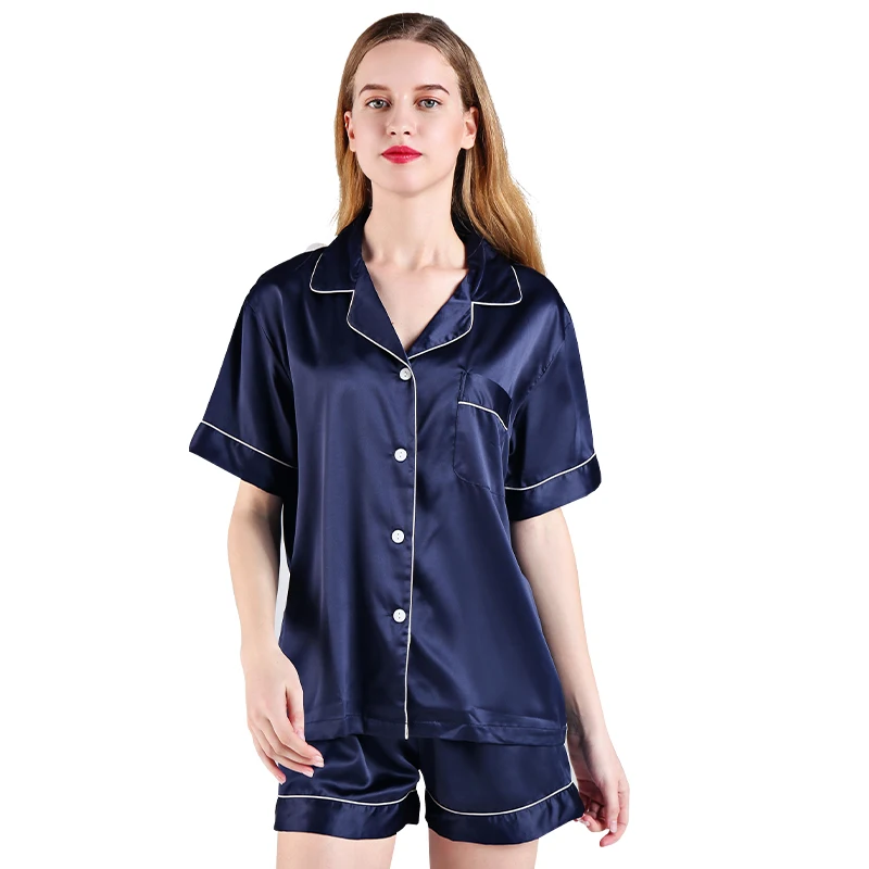 
820 Factory Directly Wholesale Summer Fashion High Quality Silk Satin Short Sleepwear Pajamas Set for Bride and Bridesmaids 
