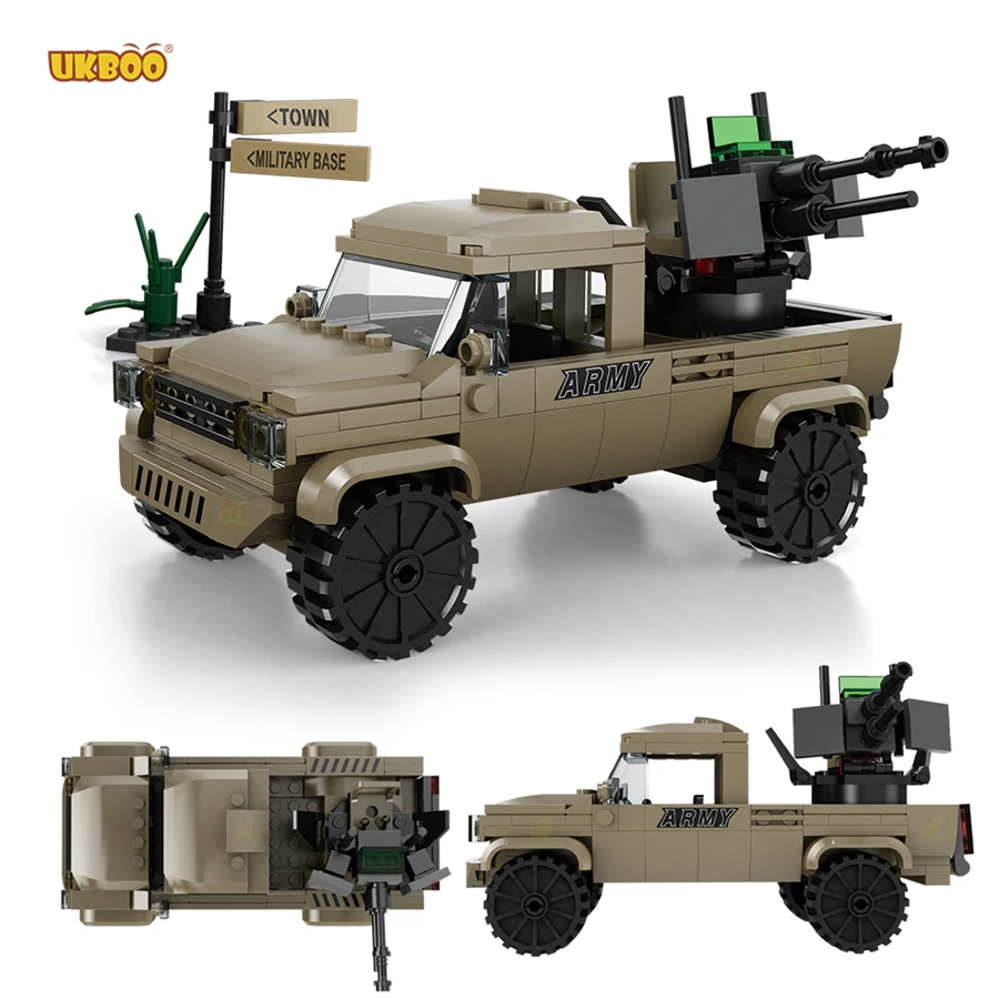 

Free Shipping UKBOO 258PCS MOC Reconnaissance-Assault Pickup Truck Building Block Toys LEGO-Compatible Set