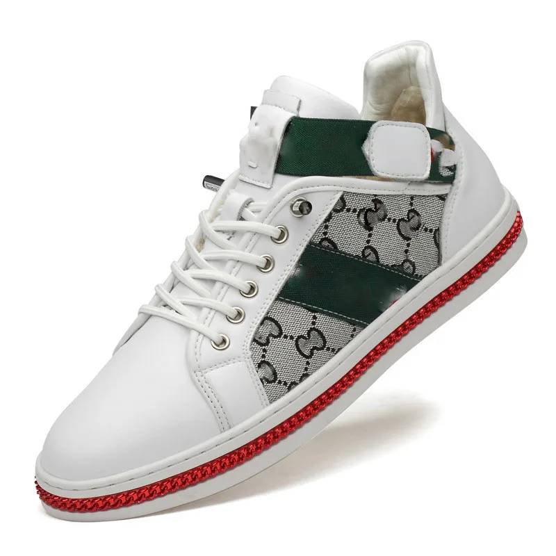 

2021 Hot Selling Causal Flat White Sneaker Fashion Leather Ankle Shoes for Men