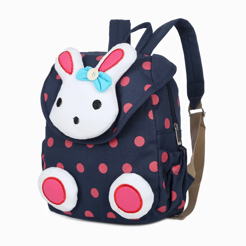 

OEM Factory Twinkle Children Polka Dot Rabbit Canvas Portable Kindergarten 1-6 Years Old Bag For Girl